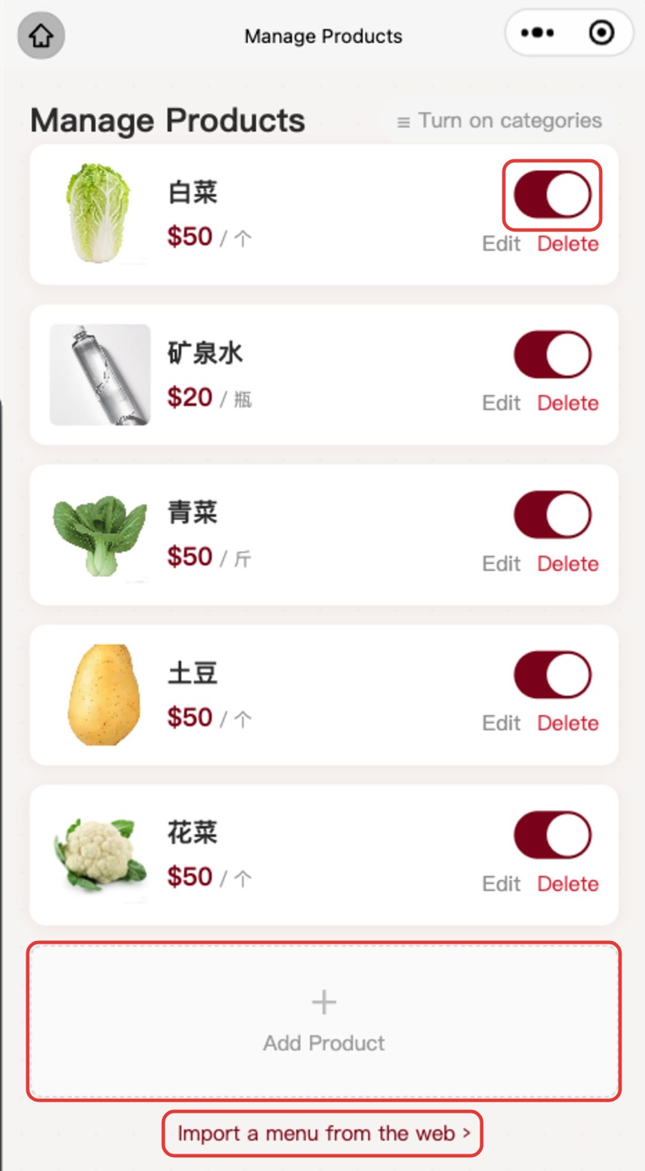 List your products